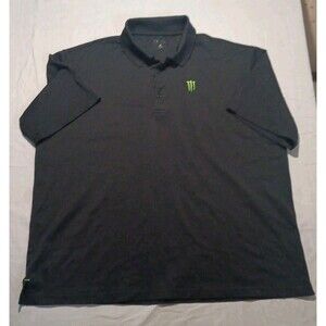 Monster Energy Polo Shirt Black Men's 3XL Short Sleeve Logo Golf Casual